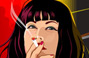 Book illustration of a lady smoking