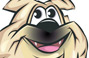 Cartoon illustration of a bulldog