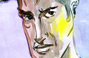 Cartoon illustration of a young man with serious looks