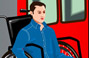 Digital illustration of a young man in wheel chair