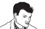 Fashion illustration of a guy in scarf