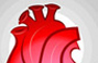 Medical illustration of sick heart in hospital bed