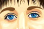 Portrait illustration of a lady with blue eyes