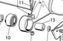 Technical illustration of dismantled components
