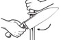 Technical illustration of sharpening knife